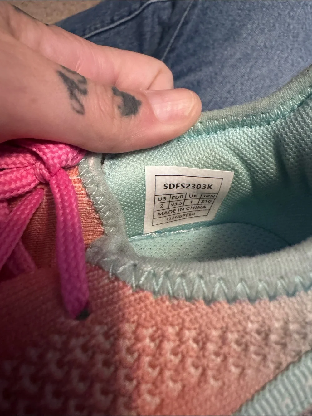 Dream Pairs Kids Pink, Coral & Blue Gradient Sneakers